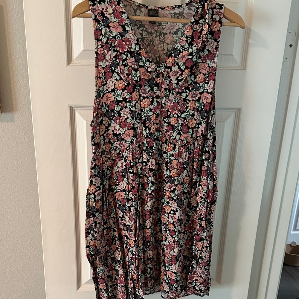 Wild Fable Floral Sleeveless Dress - Black and Pink